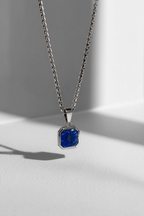 Medianoche Halskette Lapislazuli Premium Silberplattierter Edelstahl