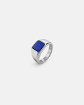 Medianoche Ring Lapiz Lazulli versilbert