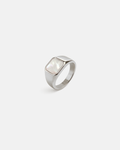 Medianoche Ring Perlmutt versilbert