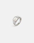 Medianoche Ring Perlmutt versilbert