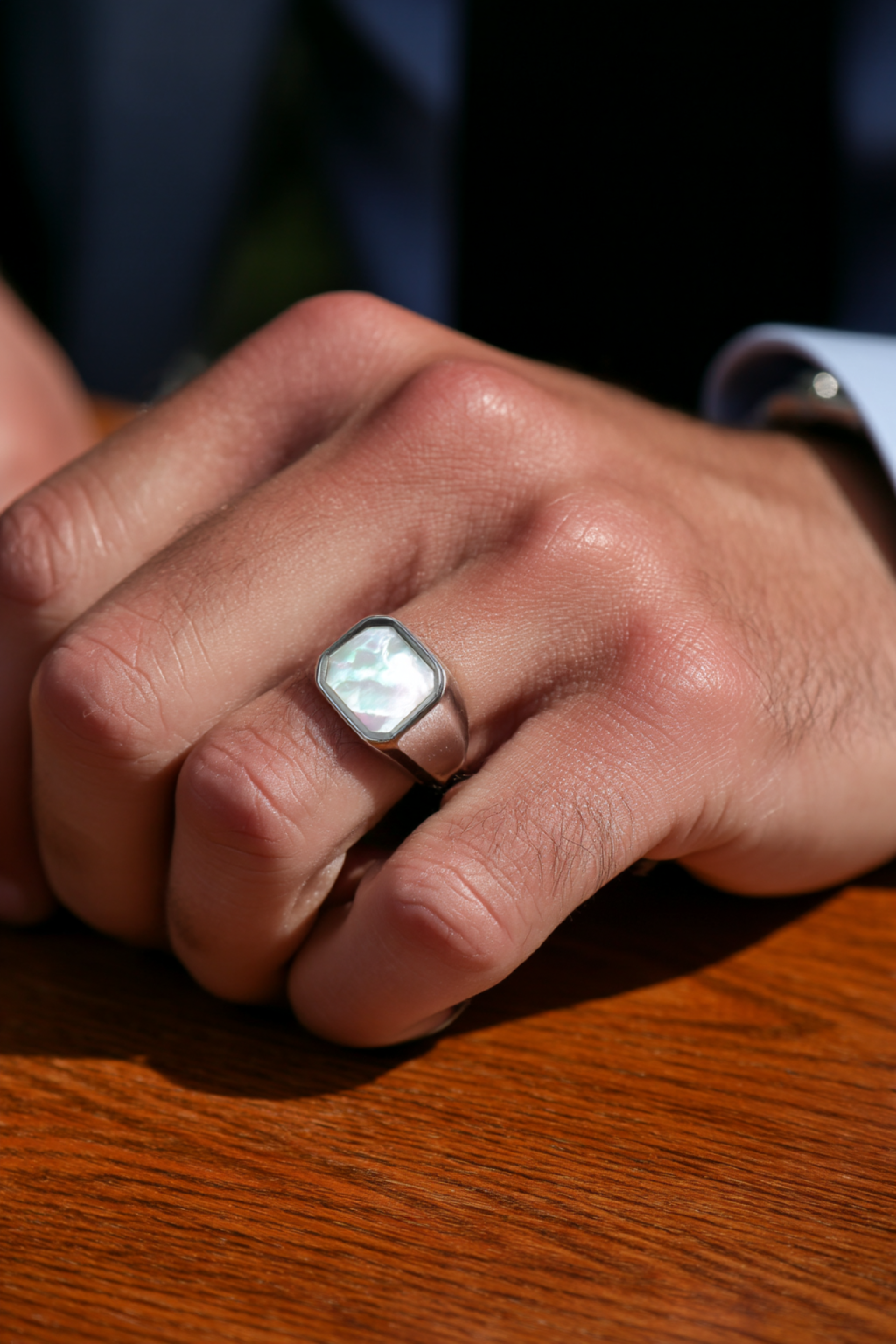 Nacre + Silver-plated
