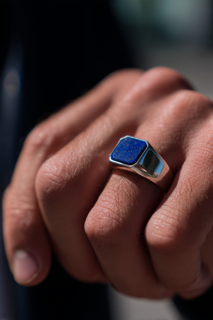 Lapiz Lazulli + Silver-plated