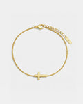 Minimal Cross Bracelet | Gold
