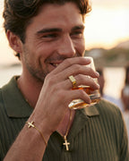Minimal Cross Bracelet | Gold