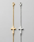 Minimal Cross Bracelet | Gold