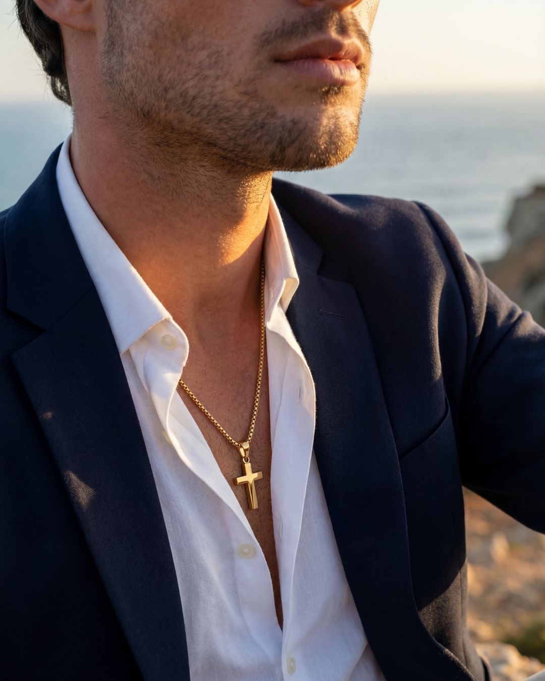 Minimal Cross Necklace | Gold