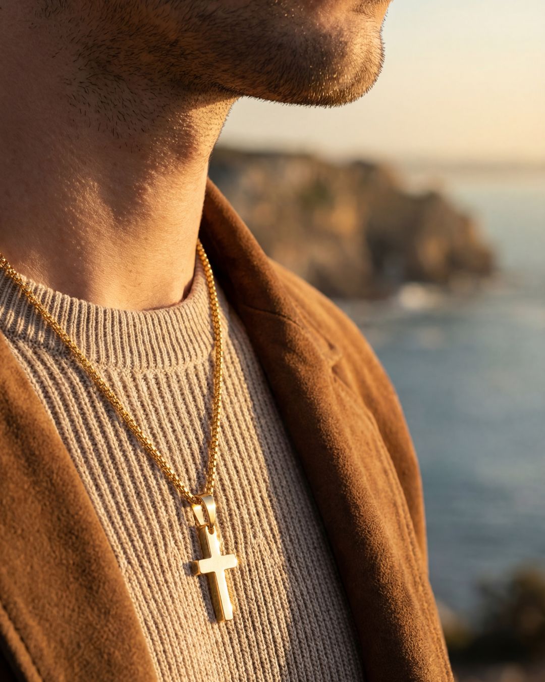 Minimal Cross Necklace | Gold