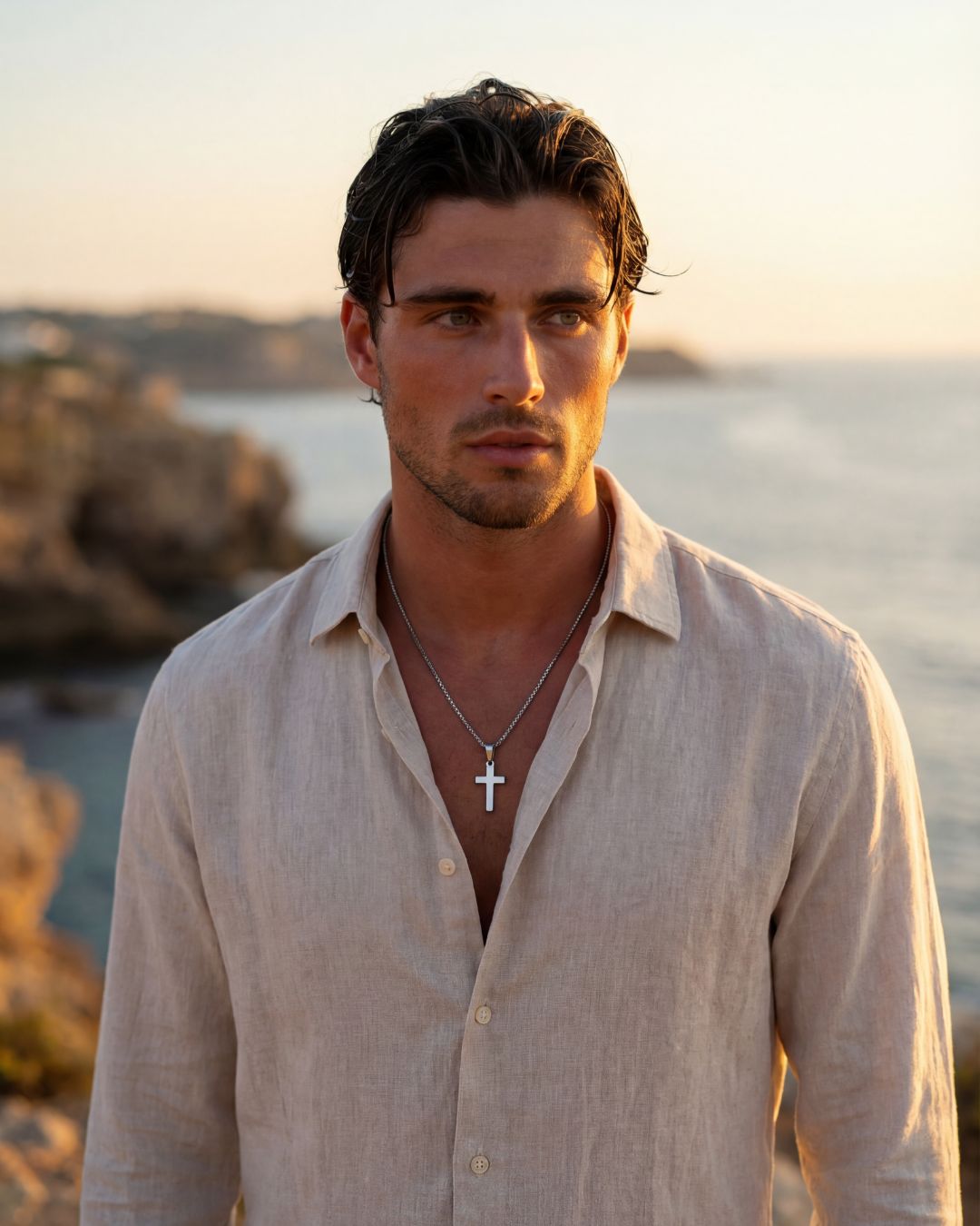 Minimal Cross Necklace | Stainless steel