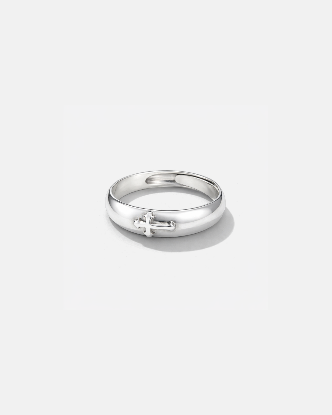 Minimal Cross Ring | Silver
