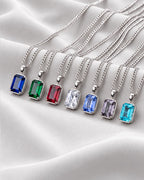 Moissanite pendant necklace, 1 carat, 925 silver — the full colour range