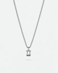 Moissanite pendant necklace, 1 carat, 925 silver — studio packshot on white