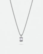 Moissanite pendant necklace, 1 carat, 925 silver — studio packshot on white