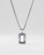 Moissanite pendant necklace, 2 carat, 925 silver — close studio packshot