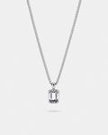Moissanite pendant necklace, 2 carat, 925 silver — studio packshot on white