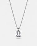 Moissanite pendant necklace, 3 carat, 925 silver — studio packshot on white