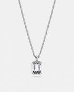 Moissanite pendant necklace, 3 carat, 925 silver — studio packshot on white