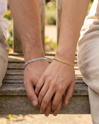 Permanent Bracelet Set Silver & Gold I Couple Set