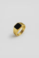 Ring Onyx + Gold-plated