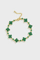 Bracelet Green stone + Gold-plated