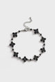 Bracelet Black stone + Platinum-plated
