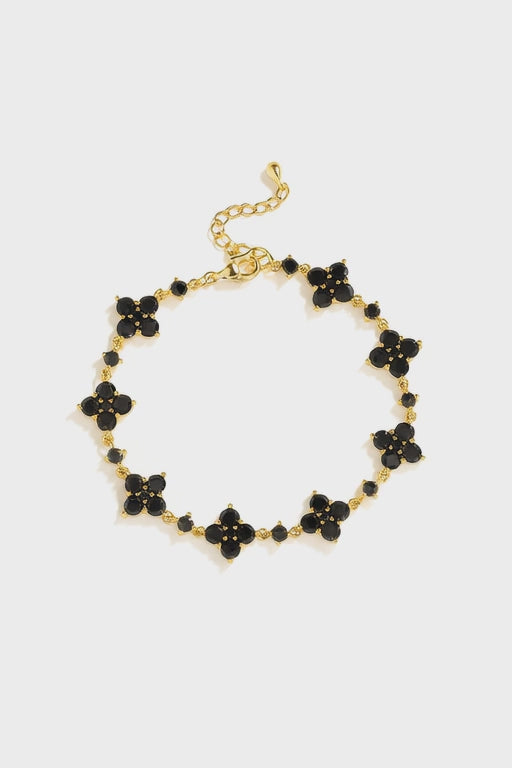 Bracelet Black stone + Gold-plated