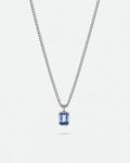 Royal Blue pendant necklace, 1 carat, 925 silver — studio packshot on white