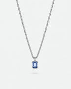 Royal Blue pendant necklace, 1 carat, 925 silver — studio packshot on white