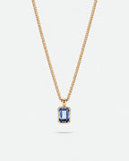 Royal Blue pendant necklace, 2 carat, 18K gold — studio packshot on white