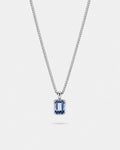 Royal Blue pendant necklace, 2 carat, 925 silver — studio packshot on white