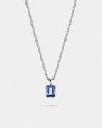 Royal Blue pendant necklace, 2 carat, 925 silver — studio packshot on white