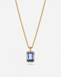 Royal Blue pendant necklace, 3 carat, 18K gold — studio packshot on white