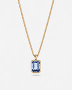 Royal Blue pendant necklace, 3 carat, 18K gold — studio packshot on white