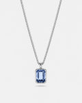 Royal Blue pendant necklace, 3 carat, 925 silver — studio packshot on white