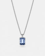 Royal Blue pendant necklace, 3 carat, 925 silver — studio packshot on white
