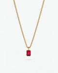 Ruby pendant necklace, 1 carat, 18K gold — studio packshot on white