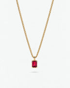 Ruby pendant necklace, 1 carat, 18K gold — studio packshot on white