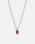 Ruby pendant necklace, 1 carat, 925 silver — studio packshot on white