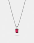 Ruby pendant necklace, 2 carat, 925 silver — studio packshot on white