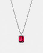 Ruby pendant necklace, 3 carat, 925 silver — studio packshot on white