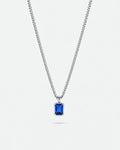 Sapphire pendant necklace, 1 carat, 925 silver — studio packshot on white