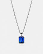 Sapphire pendant necklace, 3 carat, 925 silver — studio packshot on white
