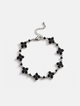 Bracelet Black stone + Platinum-plated