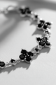 Bracelet Black stone + Platinum-plated