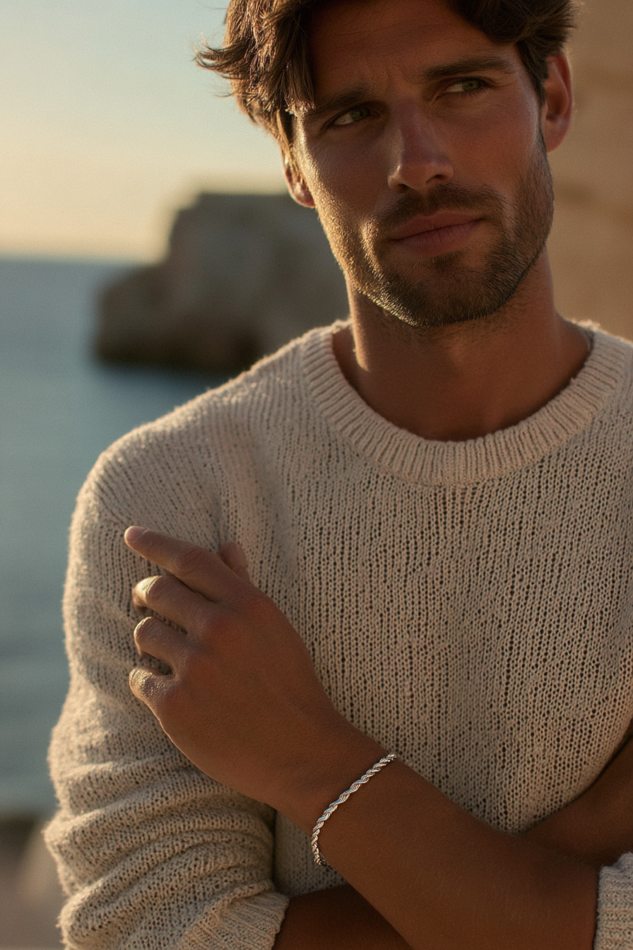 Bracelet Platinum Ion-Plated Stainless Steel