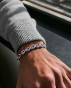 Tropfenförmiges Armband Saphirblau