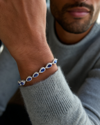 Tropfenförmiges Armband Saphirblau